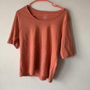 LL Bean Womens Plus Size L-REG Supima Cotton Knit Short Sleeve T Shirt Top